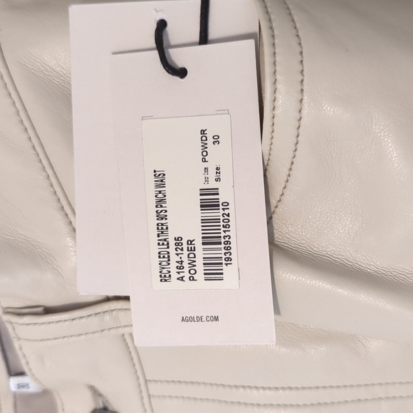 AGOLDE Recycled Leather Jeans, Size 30, Color Powder - Picture 4 of 5